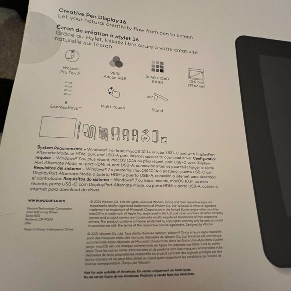 Wacom Cintiq Pro 16 4K Graphic Drawing Monitor with Pen - Picture 3 of 7